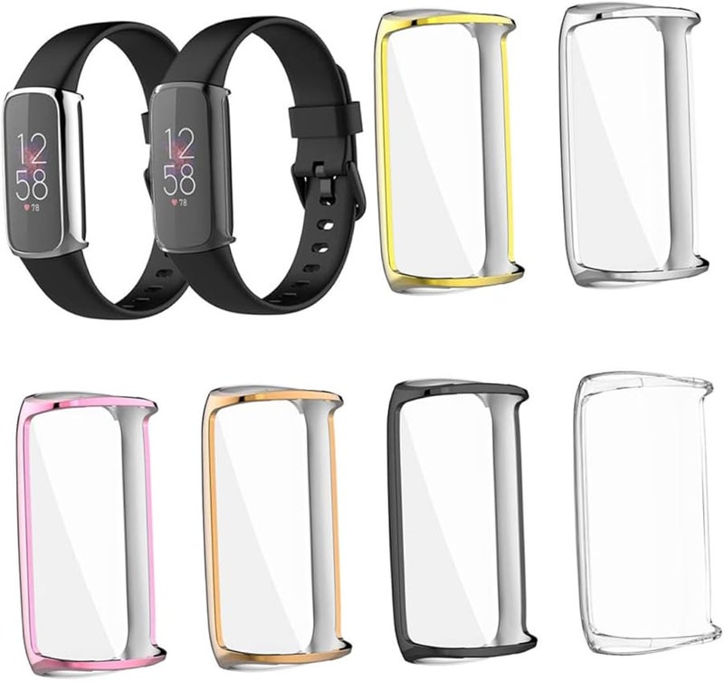6Pcs TPU Smartwatch Case All Around Protective Screen Cover Gold Silver Pink Rose - Image 1